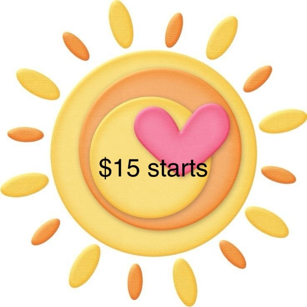 Pink and Yellow Heart Sun Design